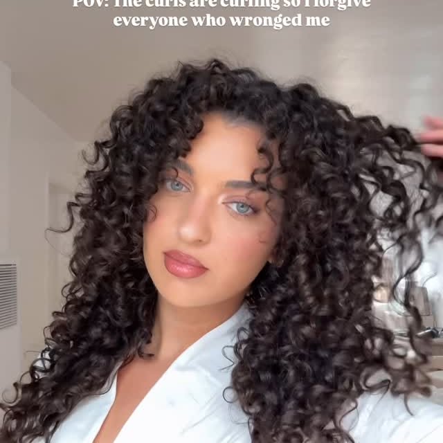 Instagram post by @itstiffanykerr for Ouidad. Caption reads: Inner peace sponsored by a deep conditioner and a....