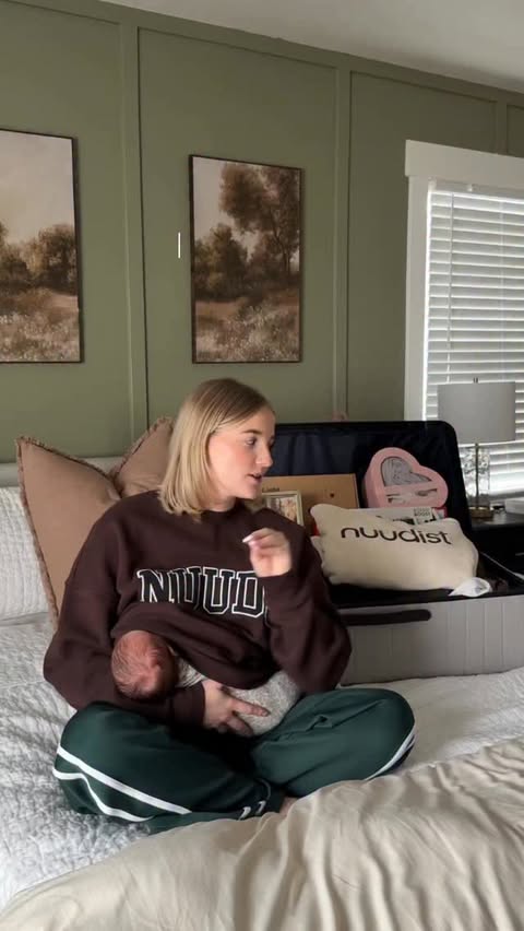 Instagram post by @maddie.wangsgard for nuuds. Caption reads: THANK YOU 🫶🏼🥹 @nuuds #unboxing #pr #haul....