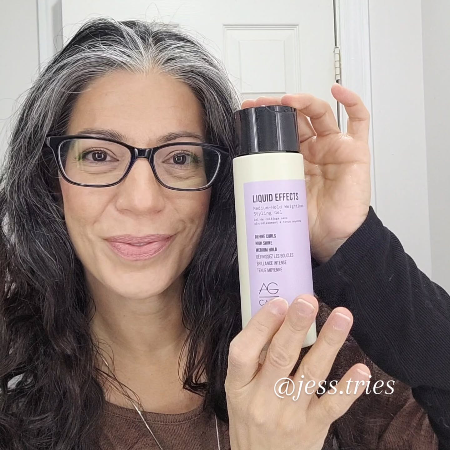 Instagram post by @jess.tries for AG Care. Caption reads: #giftedbyAGCare Amazing Canadian hair products in....