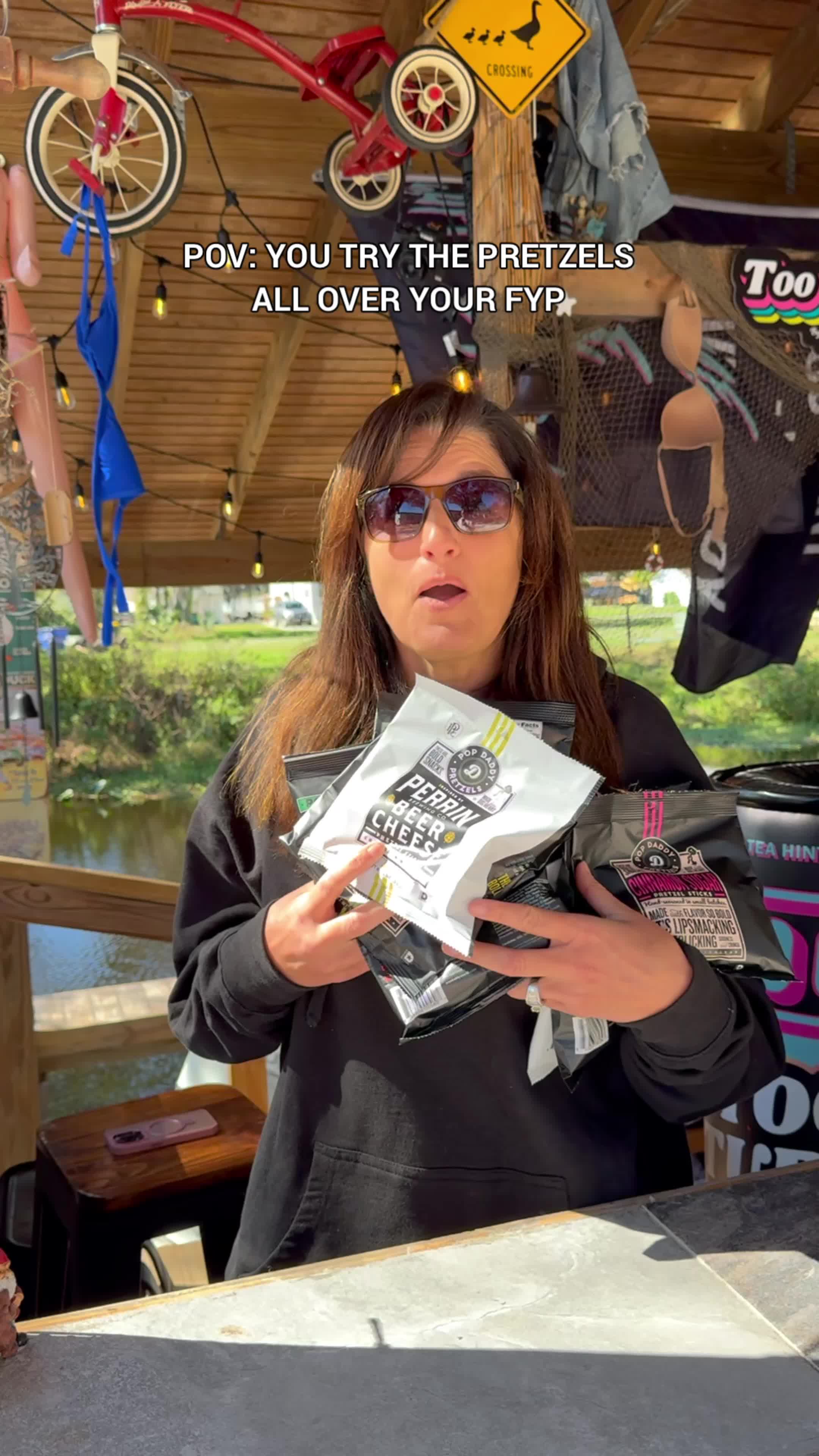 TikTok post by @tooturntmom for Popdaddy Snacks. Caption reads: TOO TURNT FAM IS OBSESSED @Popdaddysnacks .