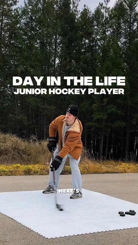Instagram post by @samlyne_ for HockeyShot. Caption reads: [...] Player… A good day of progress… the....