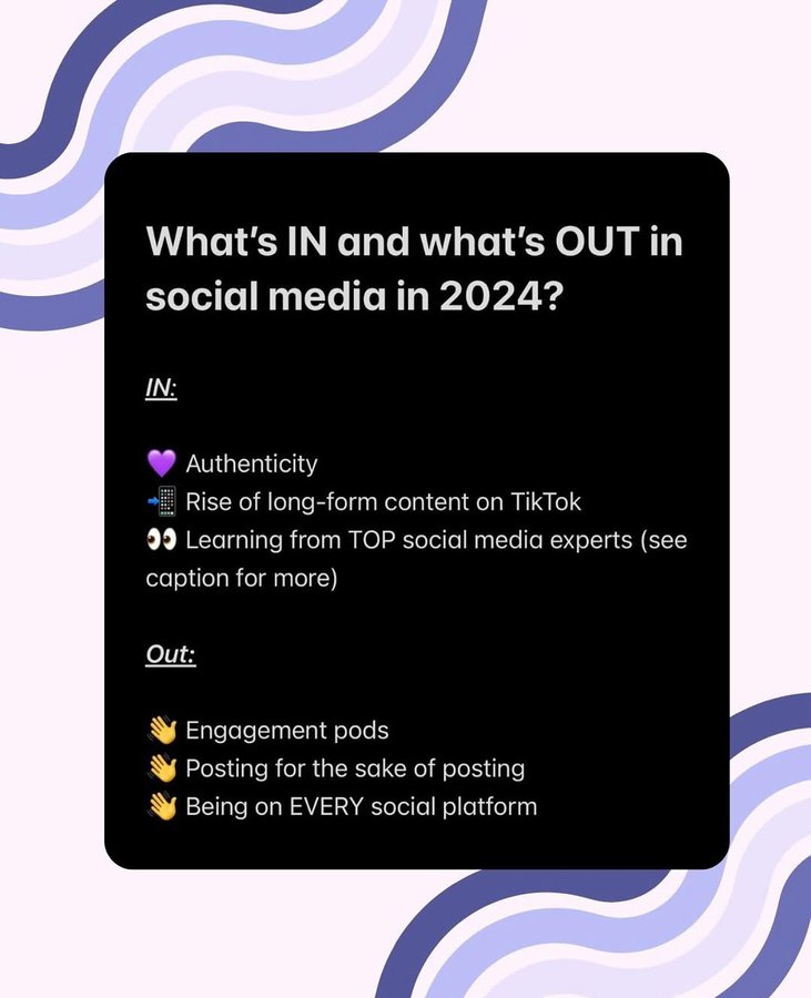 Instagram post by @girlpowermarketing for Girlboss. Caption reads: GPM’s predictions for what’s IN vs. what’s OUT in....