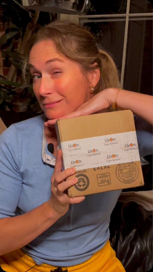 Instagram post by @thecozynortheast for LivOn Labs. Caption reads: [...] to my daily routine, my vitamin C from LivOn....