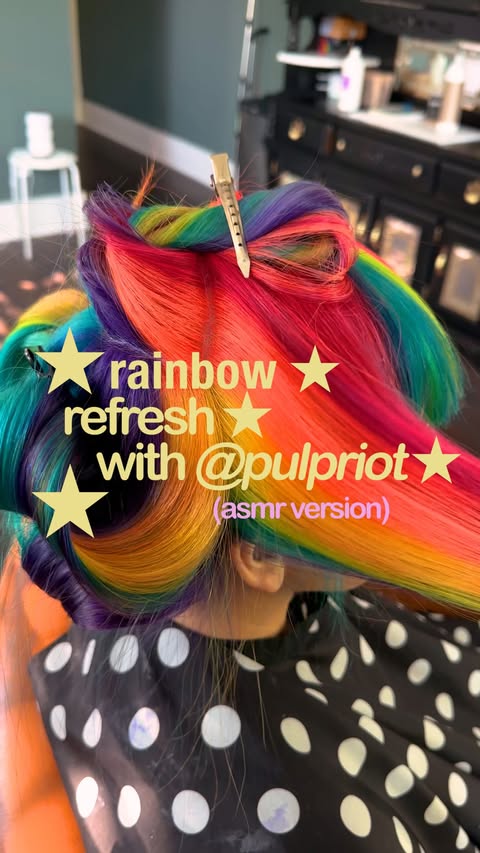 Instagram post by @angelringhair for SalonCentric. Caption reads: @cybr.grl x @angelringhair x @pulpriothair collab....