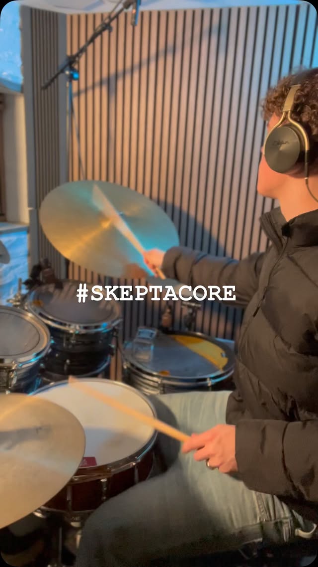 Instagram post by @1tsjackbtw for Vic Firth. Caption reads: [...] @ryderwho #drums #viral #feed #fyp @vicfirth....