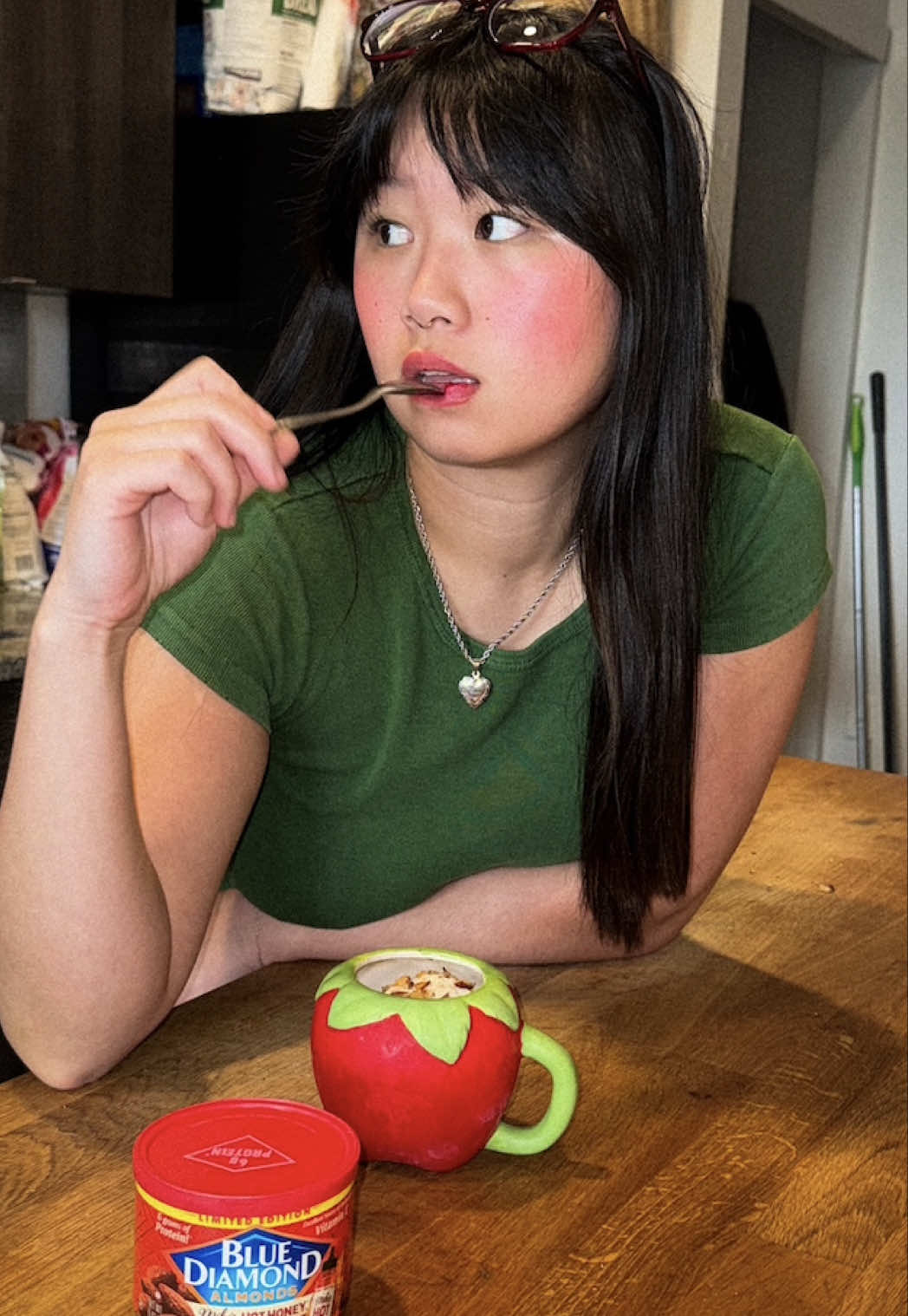 TikTok post by @mercedestrankwong for Mike's Hot Honey. Caption reads: #AD My newest obsession! Make sure to try....