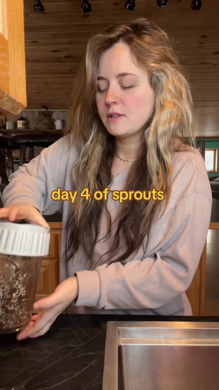TikTok post by @skylarkenyon.xo for The Sprouting Company. Caption reads: Day 4!!!! @TheSproutingCompany #sprouts....