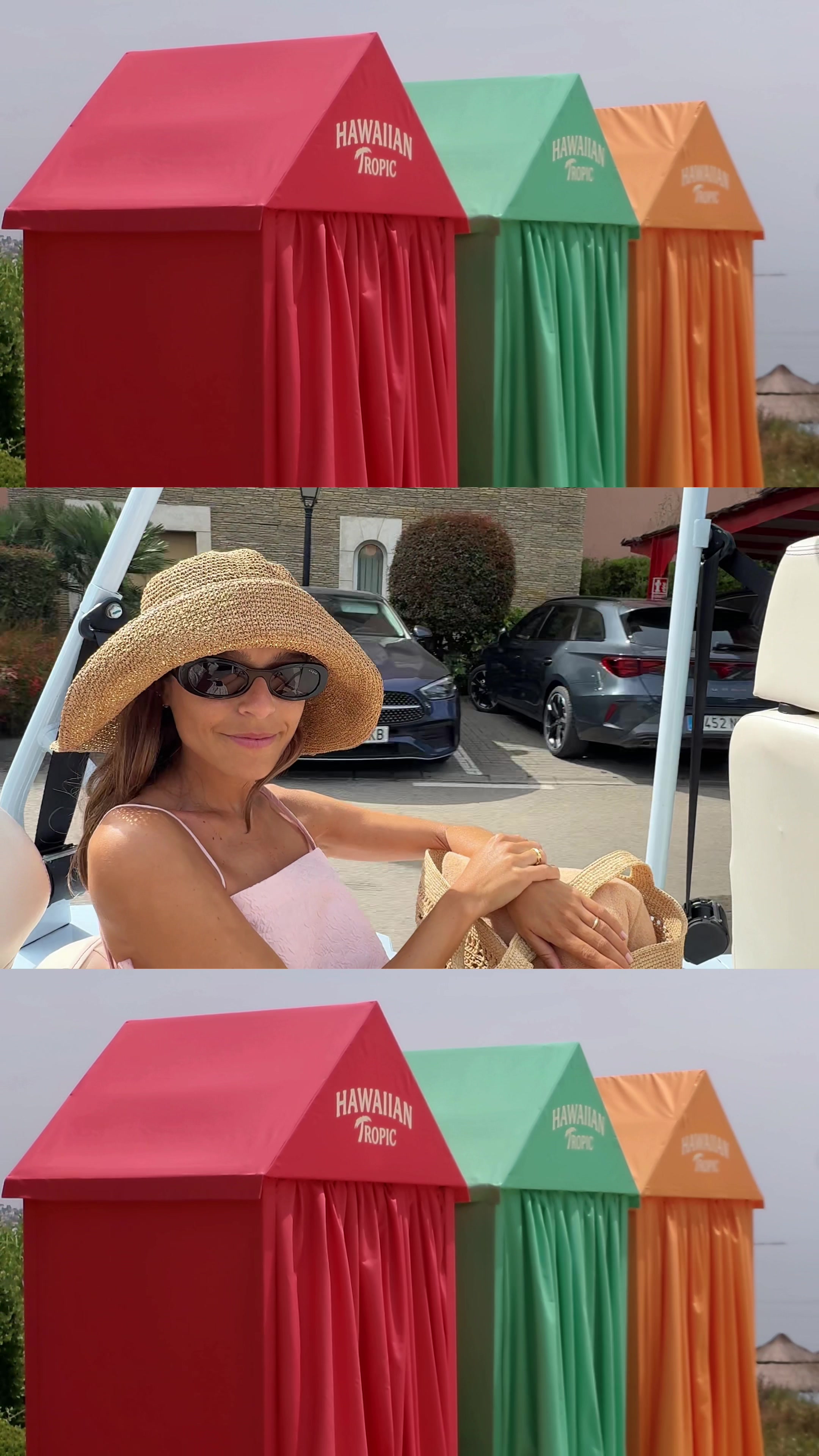 TikTok post by @elisabotoo for Hawaiian Tropic. Caption reads: [...] and SPF in the bag, always with @🧴Hawaiian....