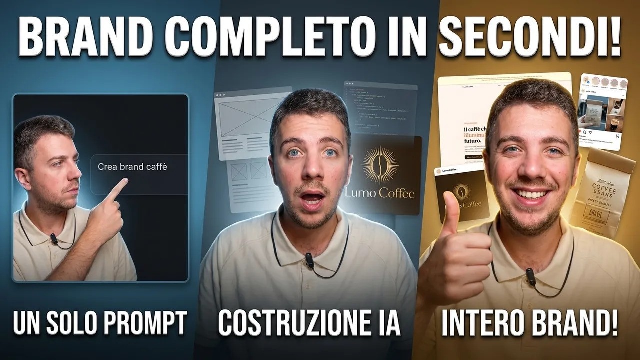 YouTube post by @simone_comaita for Skywork AI. Caption reads: I Built an Entire Brand from SCRATCH with One AI ☕....