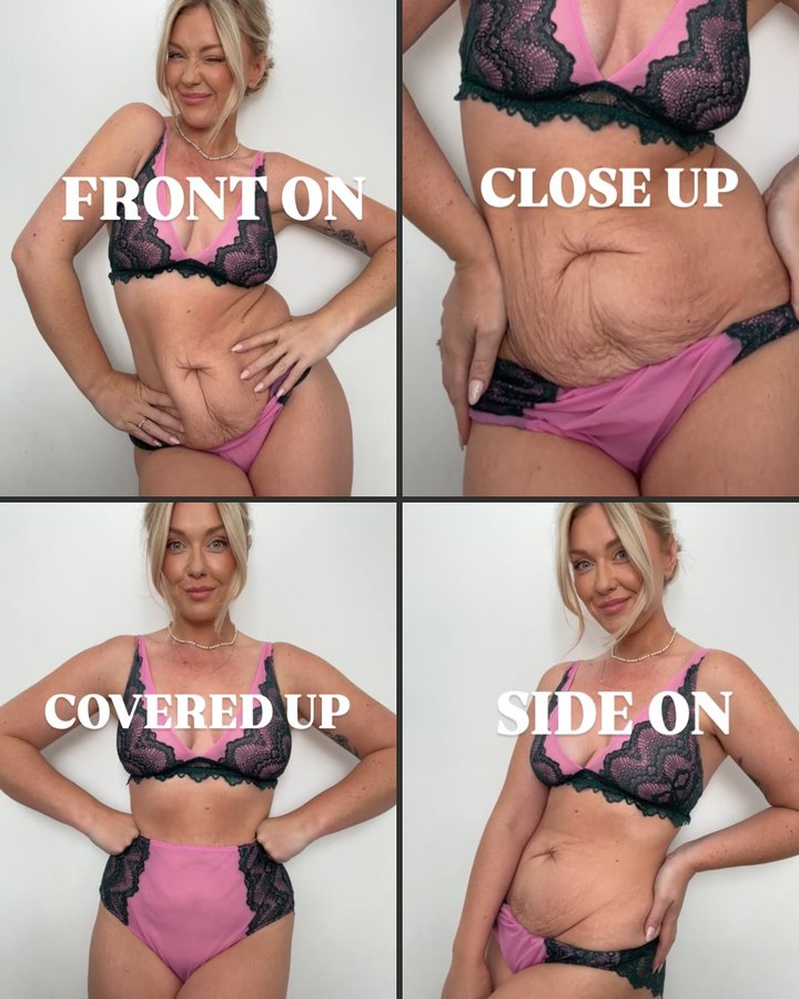 Instagram post by @thebodypositivemum for Understatement. Caption reads: Same body, same woman. different angles. 🌟

One....