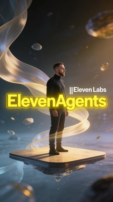 Instagram post by @fabionkallaku for ElevenLabs. Caption reads: [...] up to a whole new level thanks to....