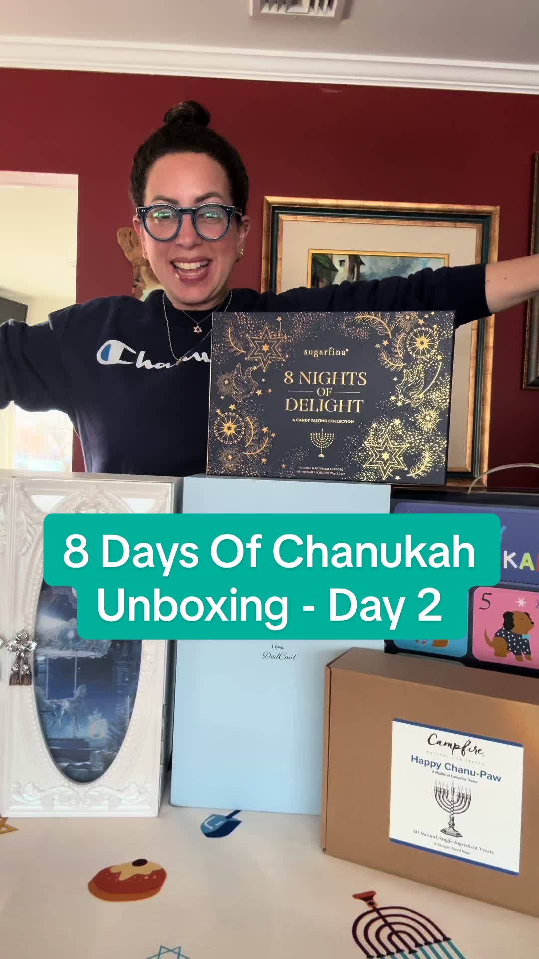 TikTok post by @therealmelindastrauss for dedcool. Caption reads: Anyone else watch all the advent calendar unboxing....