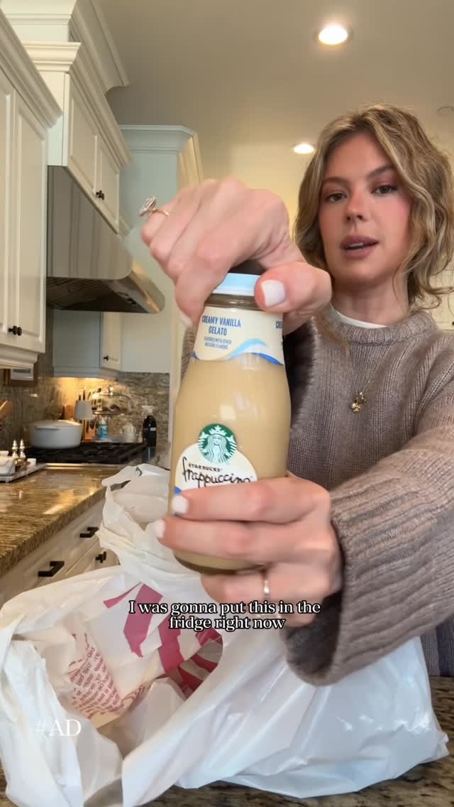 Instagram post by @lex_nicoleta for Starbucks. Caption reads: #ad Life hack: Always have @starbucks ®....