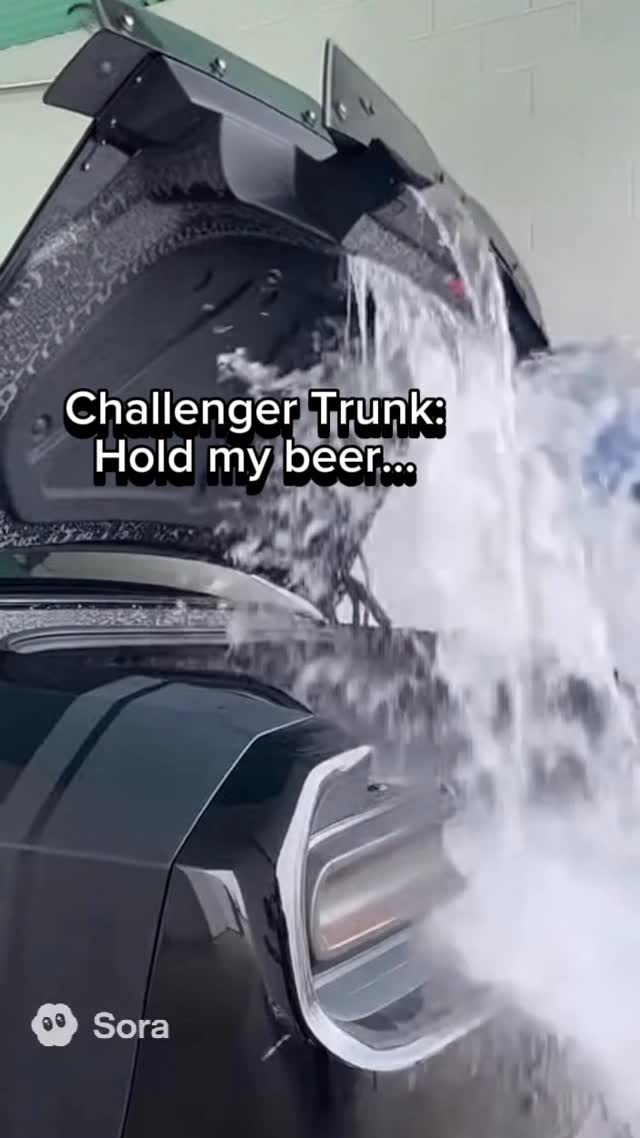 Instagram post by @scatpack_bee for Dodge. Caption reads: Challenger owner’s know this struggle....