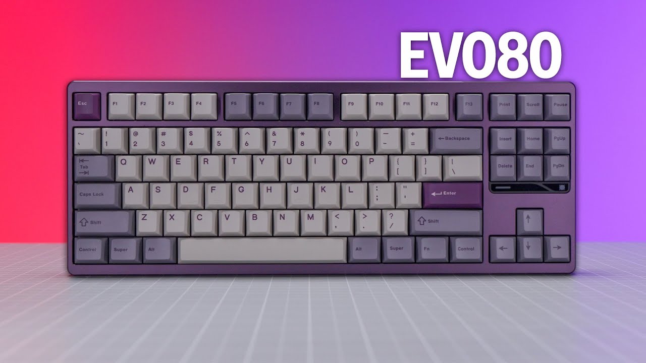 YouTube post by @semiprotech for Unikeyboards. Caption reads: Evoworks Evo80 - Thoughtful Quality.