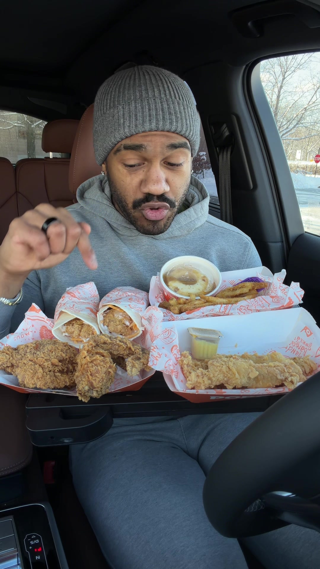TikTok post by @kingschratz for Popeyes. Caption reads: #PopeyesPartner With the $5 Faves at @Popeyes ,....
