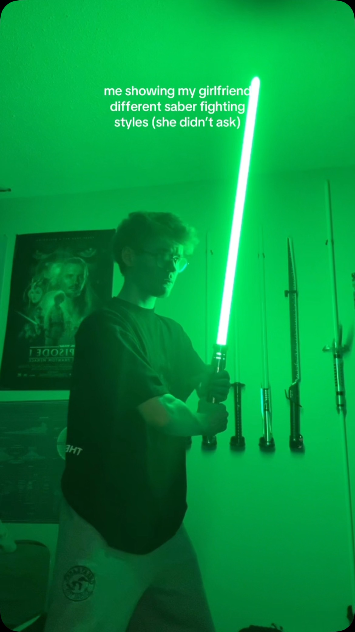 Instagram post by @flynncastles for ArtSabers. Caption reads: Use QuiGonFlynn for 20% off site wide @artsabers....