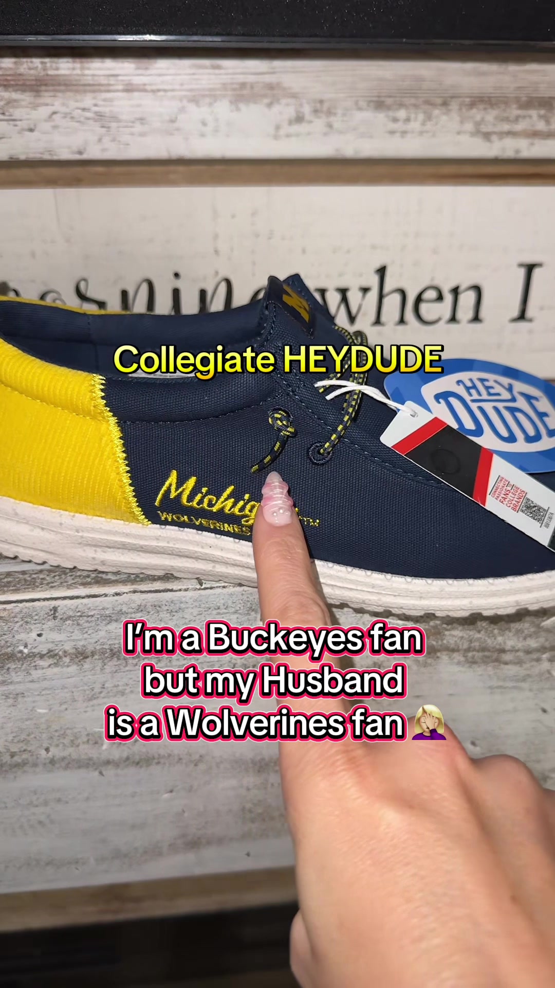 TikTok post by @brittmama1 for HEYDUDE. Caption reads: @HeyDude The collegiate Heydudes are [...].