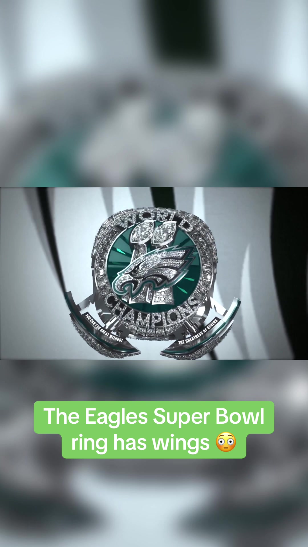 TikTok post by @espnbet for Philadelphia Eagles. Caption reads: Philly is +650 to win another ring this season 💍....