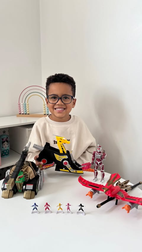 Instagram post by @_islajune for Smyths Toys Superstores. Caption reads: ad | Eden has officially started his Power Rangers....