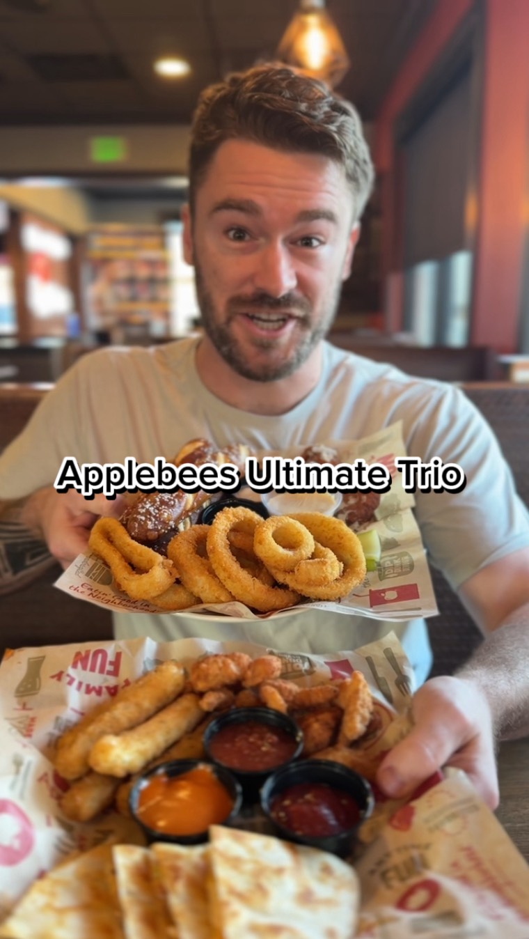 Instagram post by @atxjulsey for Applebee's. Caption reads: Ultimate Trio is one of the only ways my husband....