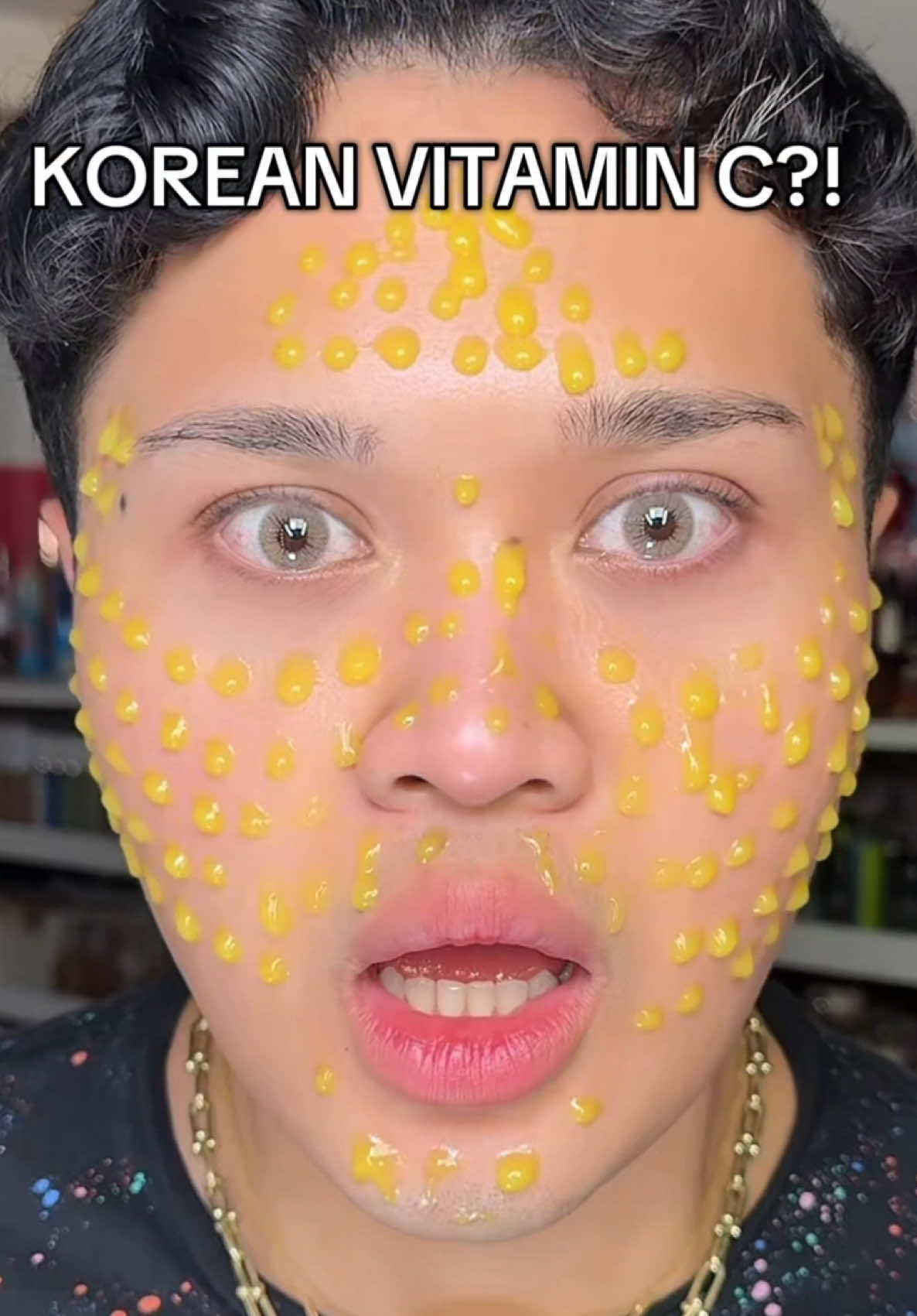 TikTok post by @seananthonyv for arencia. Caption reads: TRYING KOREAN VITAMIN C SERUM!! 🤔🤔@Arencia  ad....