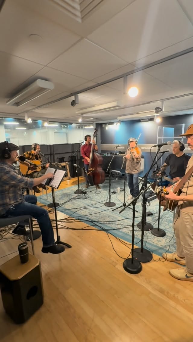 Instagram post by @stringdusters for SiriusXM. Caption reads: [...] good friend @talktojoey yesterday at....