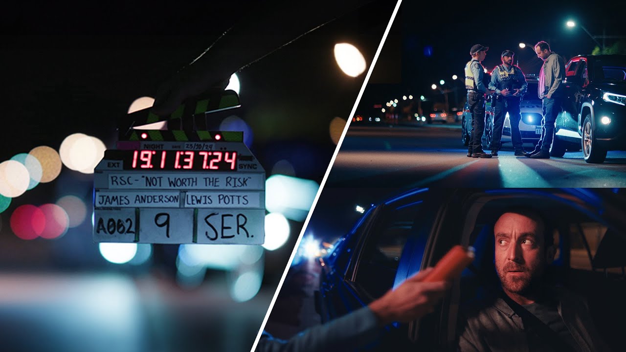 YouTube post by @lewispotts for Audiio. Caption reads: Lighting night scenes / Cinematography breakdown.