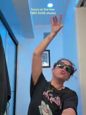 TikTok post by @grace_mp4_ for TWO SVGE Eyewear. Caption reads: Use code GRACEMP10 🙂‍↕️ @TWO SVGE #twosvgeparnter....
