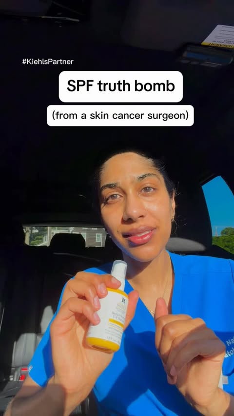 Instagram post by @dermatologysurgeon for Kiehl's Since 1851. Caption reads: I hate to break it to you, but you’re not applying....