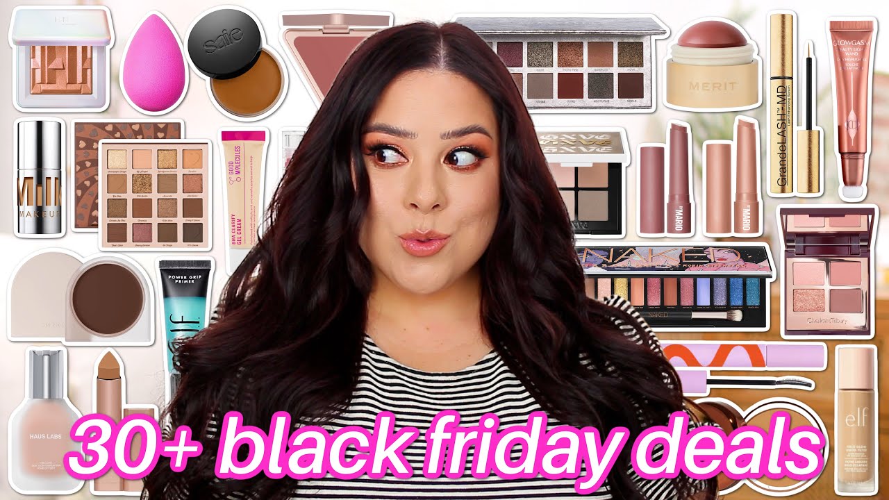 YouTube post by @AndreaMatillano for REM Beauty. Caption reads: BEST BLACK FRIDAY BEAUTY DEALS 2022! 30+ AMAZING....