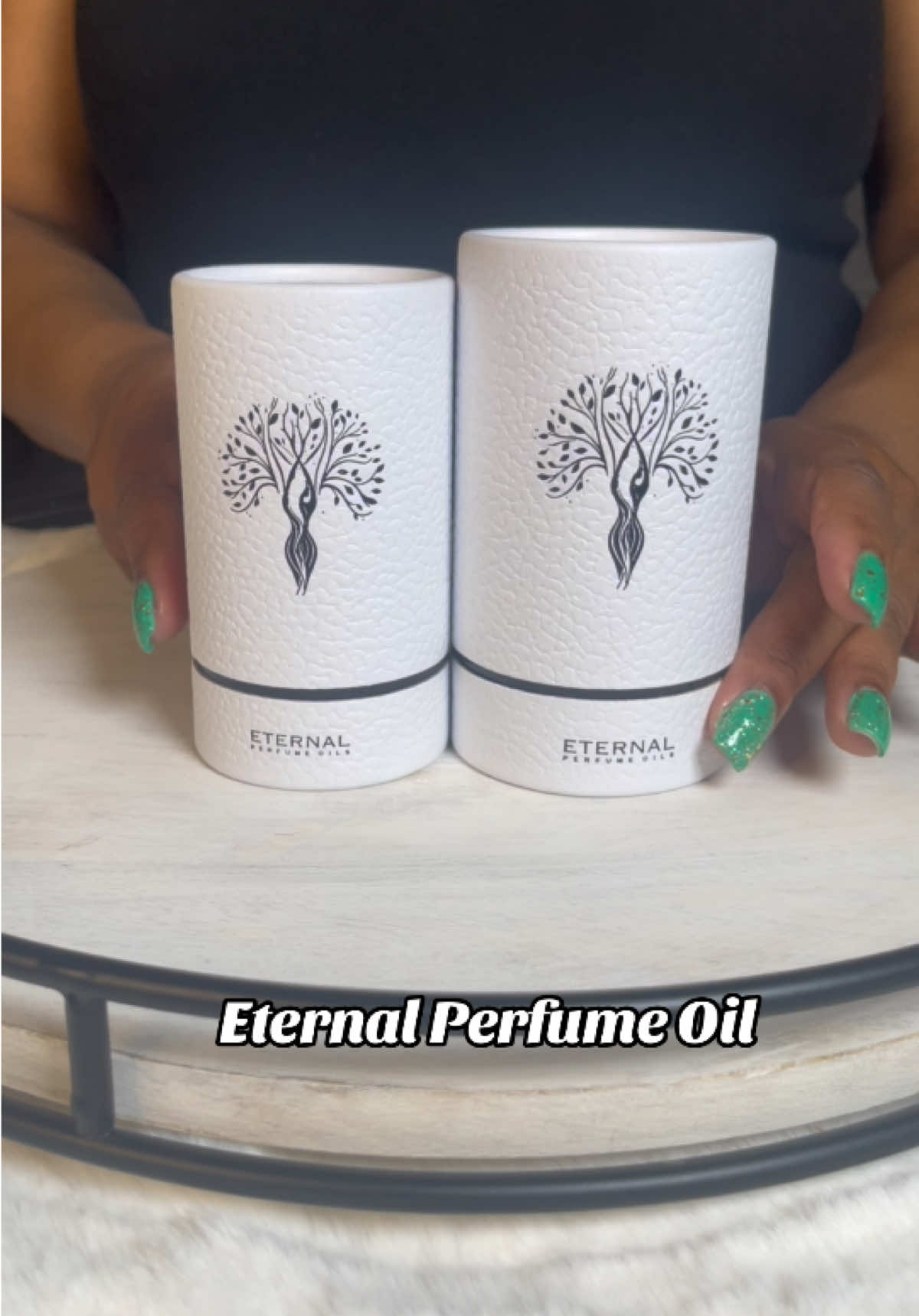 TikTok post by @tiffanysolotraveldiary for Eternal Perfume Oils. Caption reads: [...] you need to get your hands on eternal....