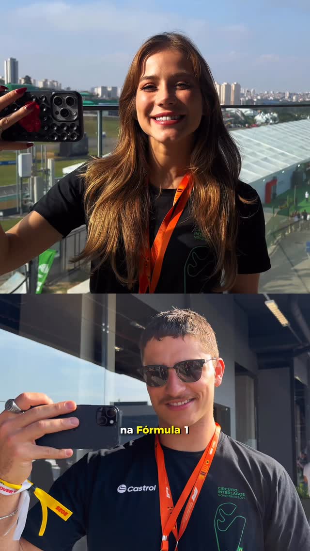 Instagram post by @luisa_alvarenga for Castrol. Caption reads: Minha primeira F1 a convite da @castrol.brasil 💚....