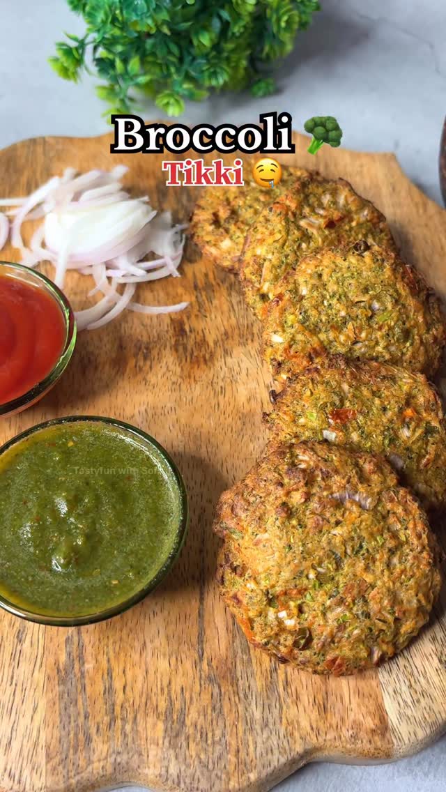 Instagram post by @testy_fun for AGARO Lifestyle. Caption reads: Broccoli Tikki Recipe (Air Fryer Style)....