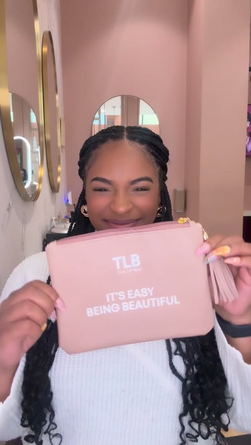 Instagram post by @iambreanasimone for The Lip Bar. Caption reads: Because a good nude lip never goes out of season....