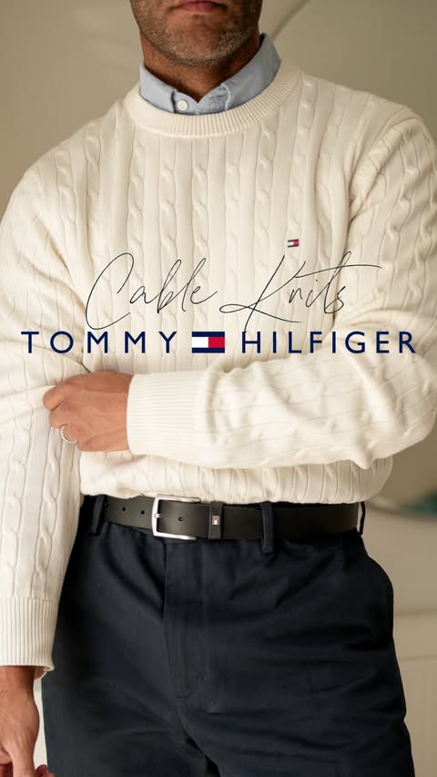 Instagram post by @cyisthelimit for Tommy Hilfiger. Caption reads: ad @tommyhilfiger cable knits ready for this....