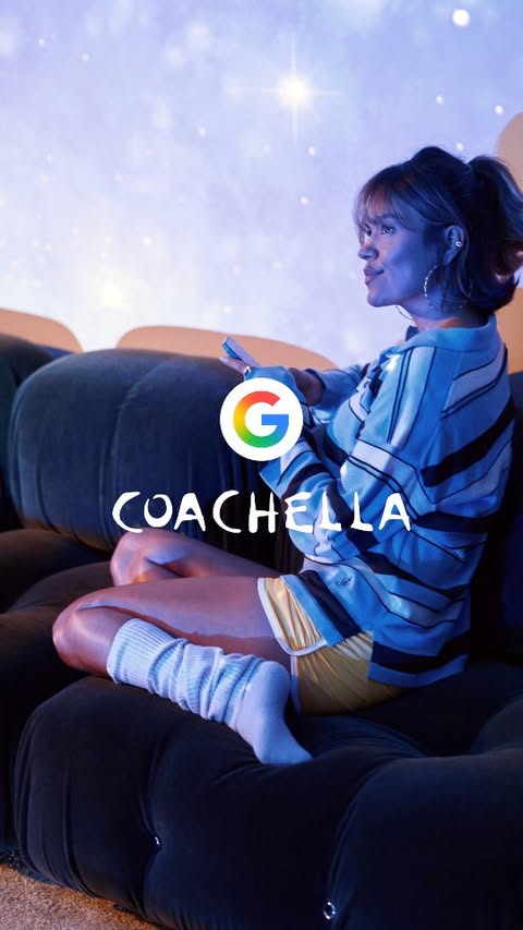Instagram post by @karolg for Google. Caption reads: Coachella, @KarolG quiere ver outfits que puedan....