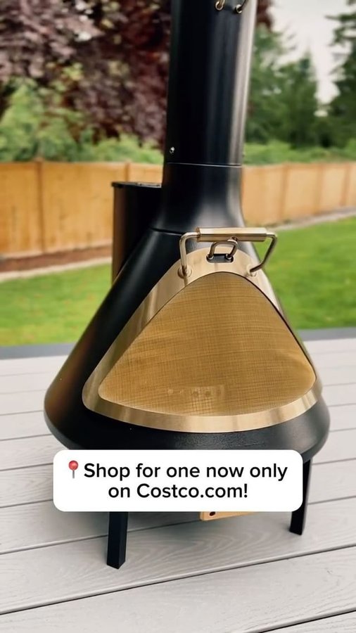 Instagram post by @costcodeals for TIKI Brand. Caption reads: ☺️This @tikibrandproducts Chiminea Outdoor....