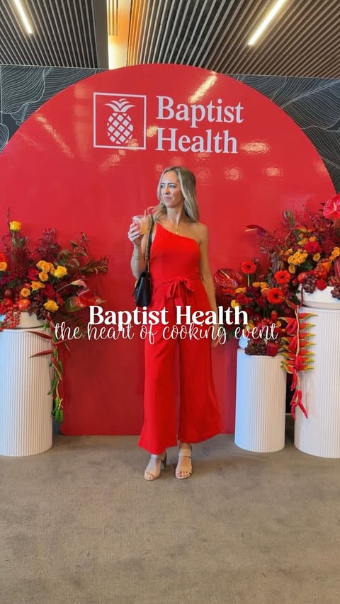 Instagram post by @sweetlyjamie for Baptist Health. Caption reads: [...] at The Heart of Cooking event with....