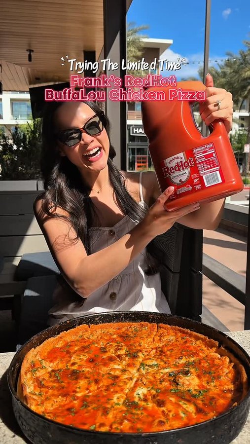 Instagram post by @foodtherapy.az for Lou Malnati's. Caption reads: 🍕🌶️ Pizza x Hot Sauce Collab

Lou Malnati’s....