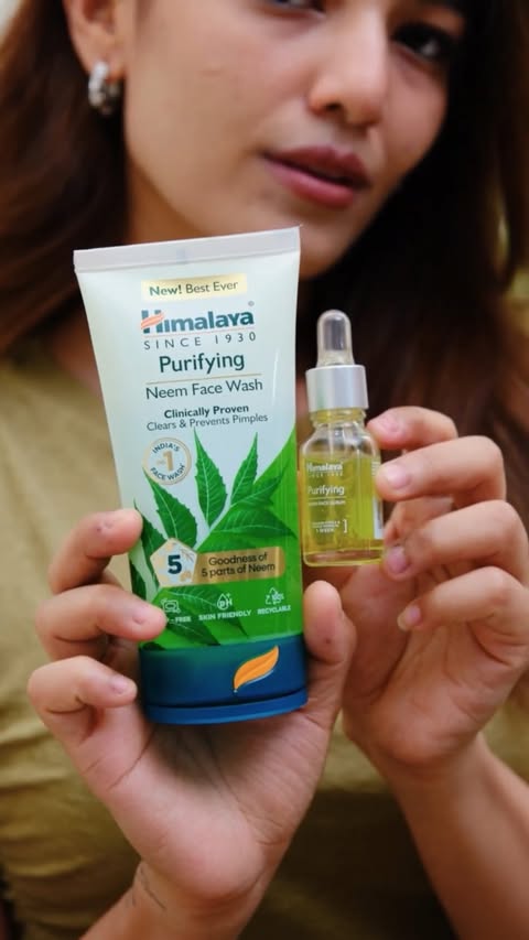 Instagram post by @_whoisakshi for Himalaya Face Care. Caption reads: When your skin keeps replaying the same pimple....