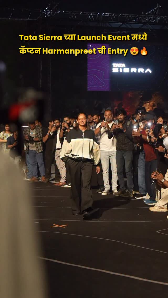 Instagram post by @i.love.pcmc for Tata Motors. Caption reads: Queen Harmanpreet with the og beast Sierra....