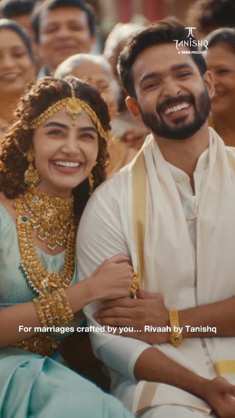 Instagram post by @wikkitalks_official for Tanishq. Caption reads: [...] year’s biggest campaign by Rivaah by....