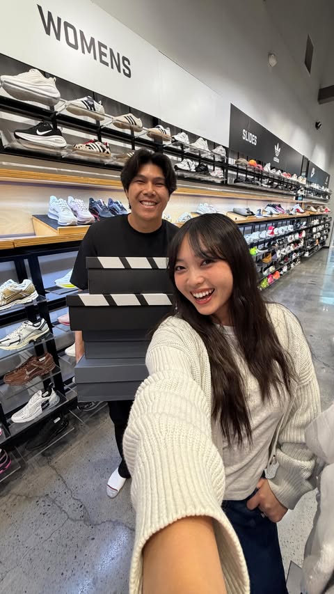 Instagram post by @annie.vtrann for Champs Sports. Caption reads: [...] day shoes for bolder boulder 10k at....