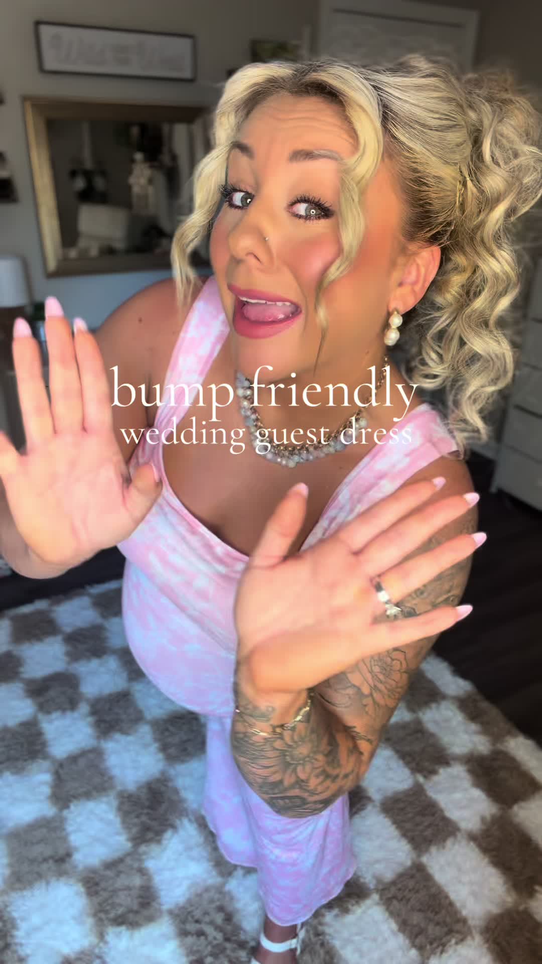 TikTok post by @ktc_finds for Hyz. Caption reads: Whether you are pregnant or not, this dress is....