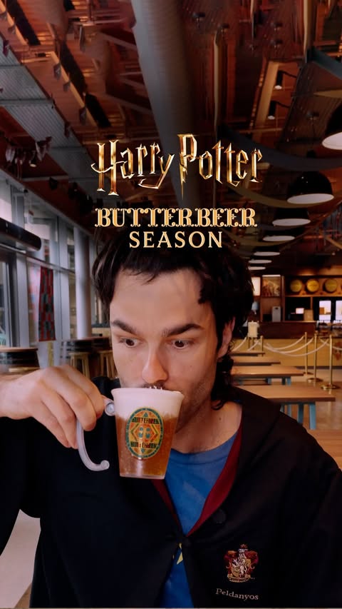 Instagram post by @hbomaxes for Harry Potter. Caption reads: publi 🪄Probando TODA LA COMIDA de Cerveza de....