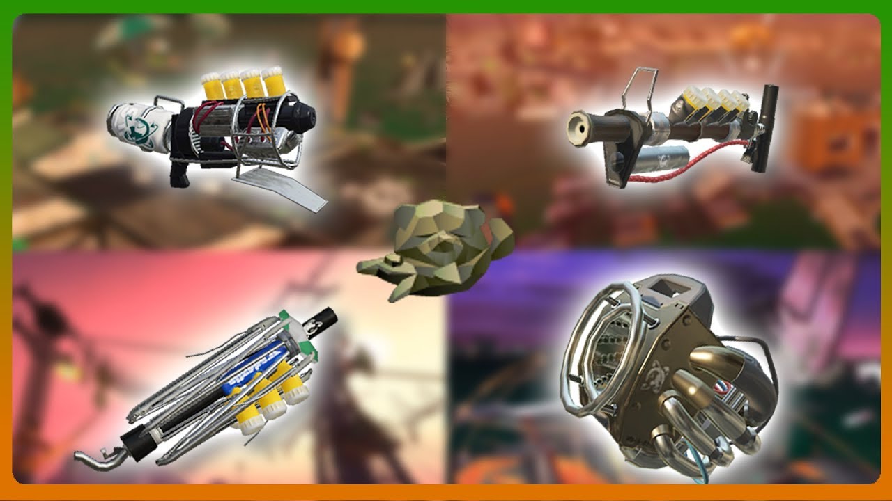 YouTube post by @VaskoGames for Amino Apps. Caption reads: Splatoon 2 - The Grizzco Weapons & How To Use Them.