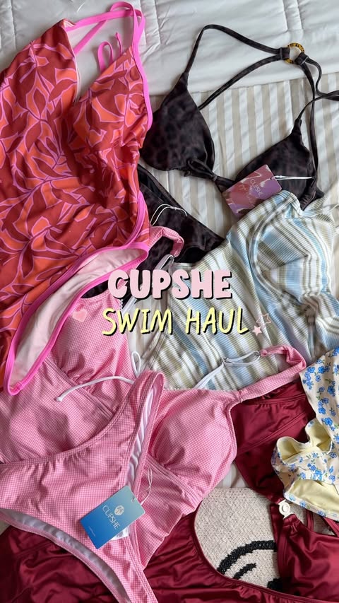 Instagram post by @noellapalomento for Cupshe. Caption reads: [...] below or in my bio to shop my looks: 👙....