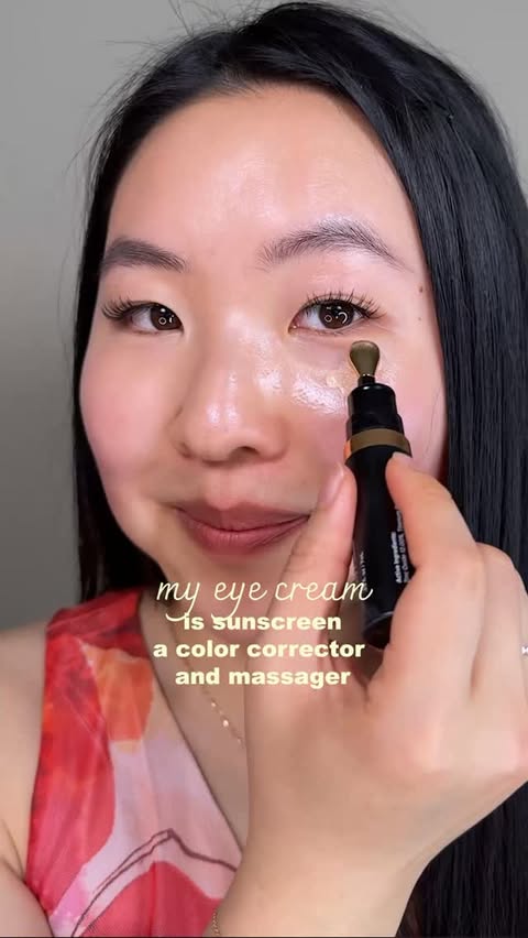 Instagram post by @darcybylauren for DRMTLGY. Caption reads: [...] :D I’m just wearing the @drmtlgy eye spf on....