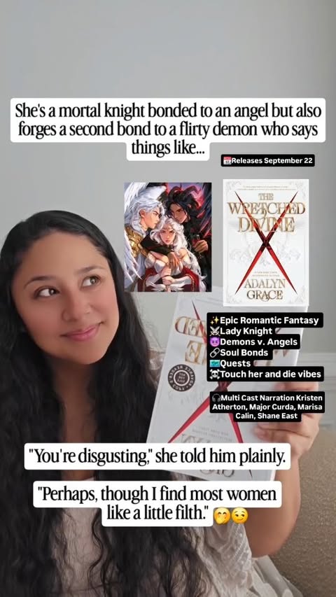 Instagram post by @abookishboymom for Macmillan Audio. Caption reads: This is an epic romantic fantasy and I devoured....